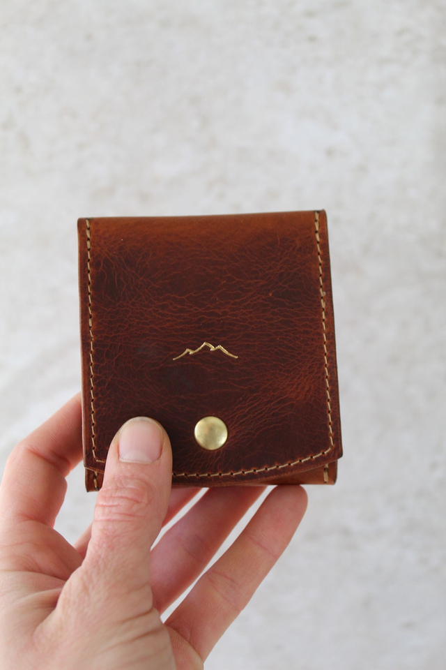 AUBIN - Le porte monnaie vintage marron cognac