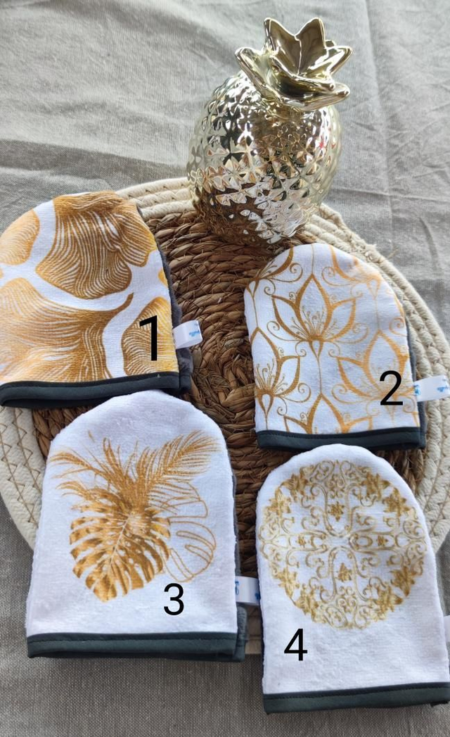 Gant minky motif doré 