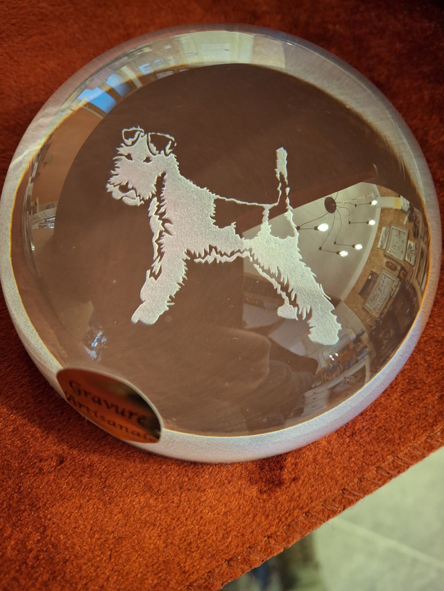 Presse papiers cristal d'Arques Fox Terrier