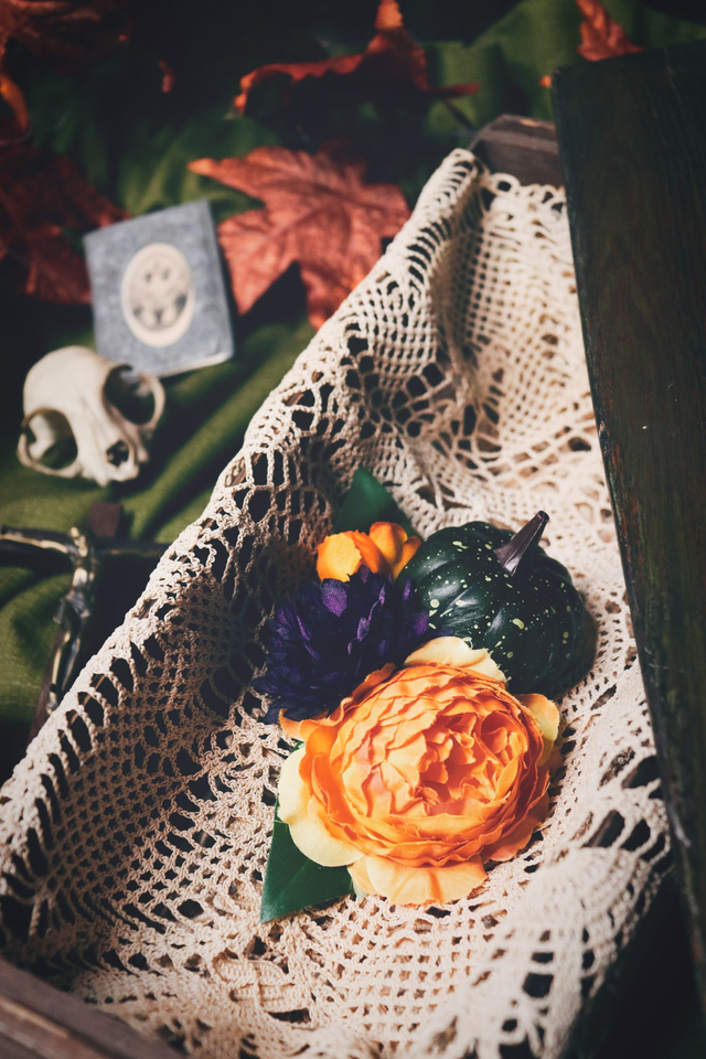 Hair flowers • M • Green pumpkin