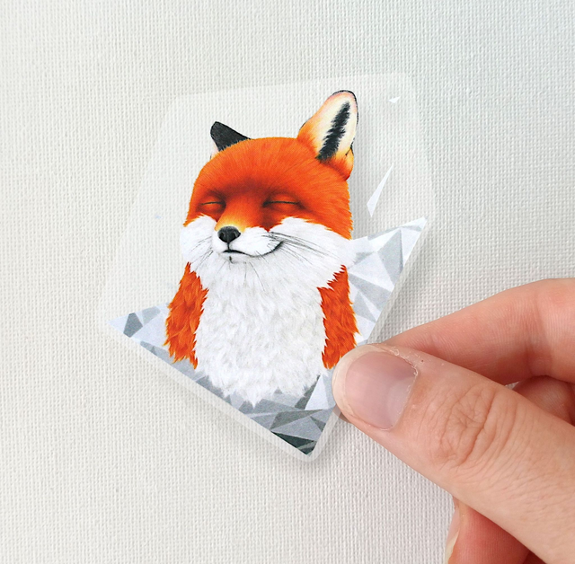 Sticker renard transparent