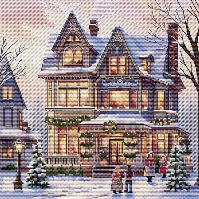 Christmas Holidays Counted Cross Stitch Kit by HobbyJobby