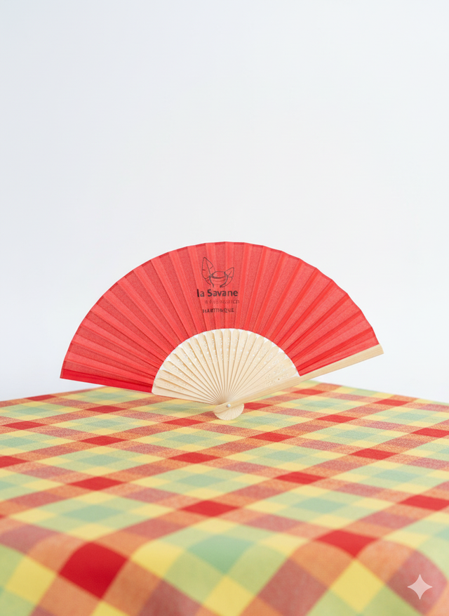 Eventail en tissu, Savane des Esclaves, 50 gr