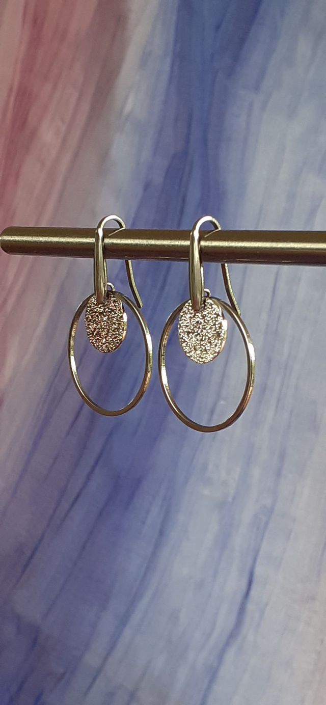 Saturne Boucles d'oreilles argentées, acier inoxydable