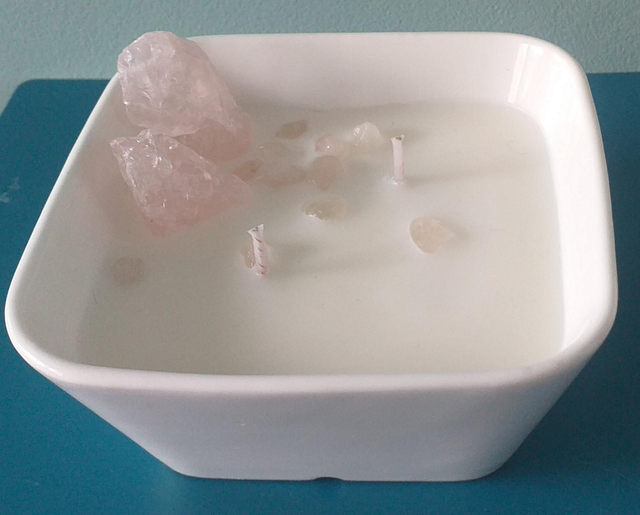 Bougies 2 mèches diverses pierres