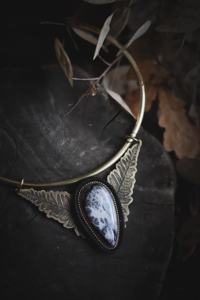 ◈ Yule ◈ Agate dentritique &amp; fougères 