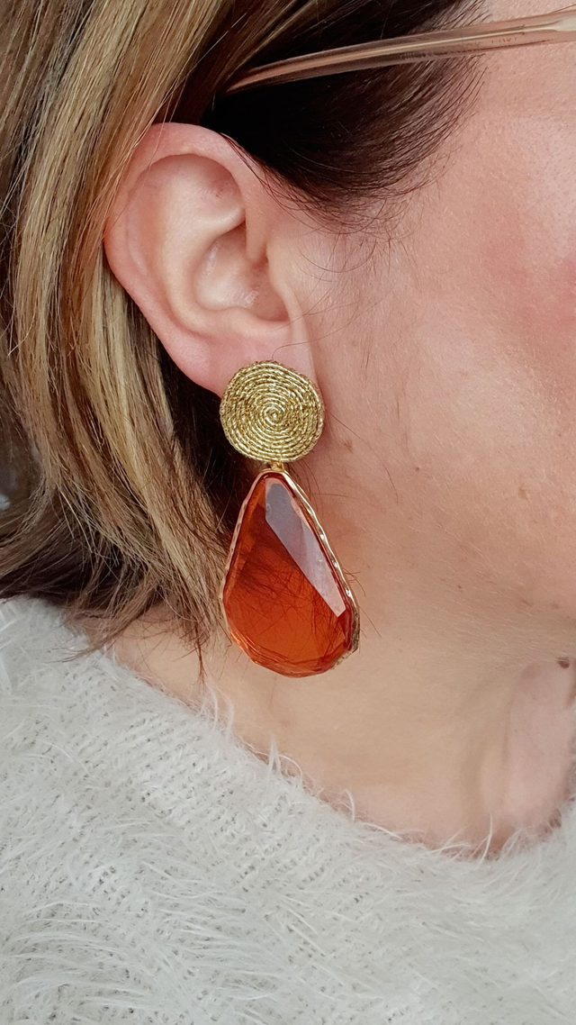 Boucles d'oreilles Tourbillons orange