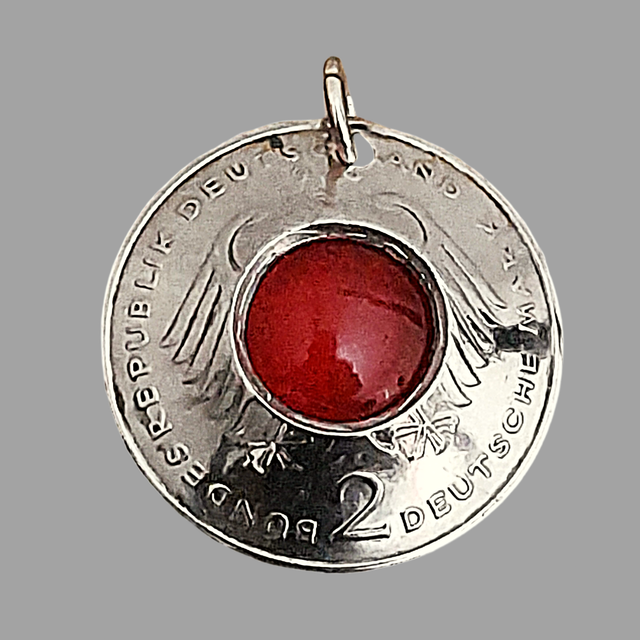 Dichroic Glass Coin Pendant - Reserved to Karsten