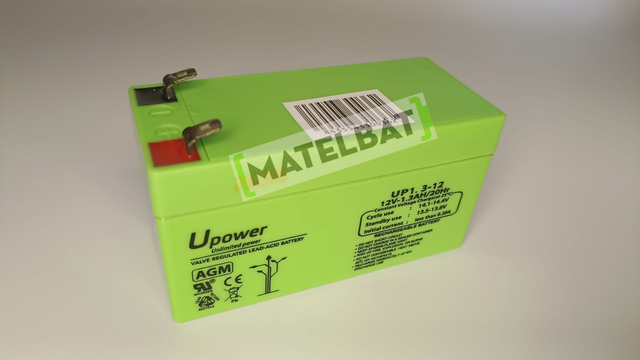 Batería AGM 12V-1.3Ah UPOWER F4.8