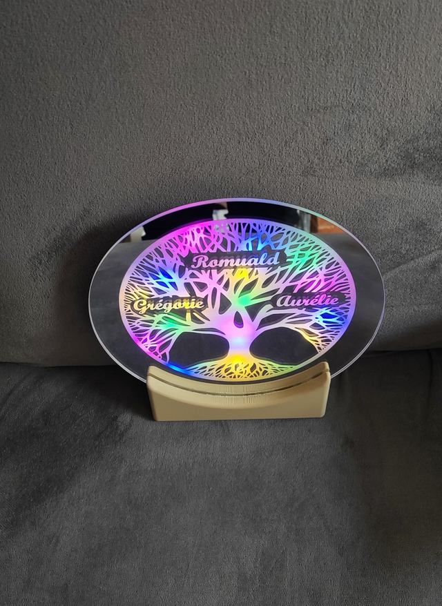 Miroir rond arbre de vie avec prénom 