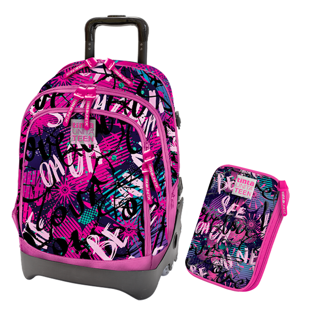 tintaUNITA TEEN GRAFFITI GIRL - Schoolpack Trolley CROOOOSS