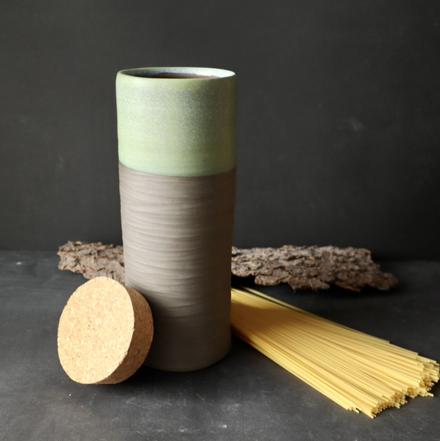 Ceramic Spaghetti Holder/Jar with cork lid 