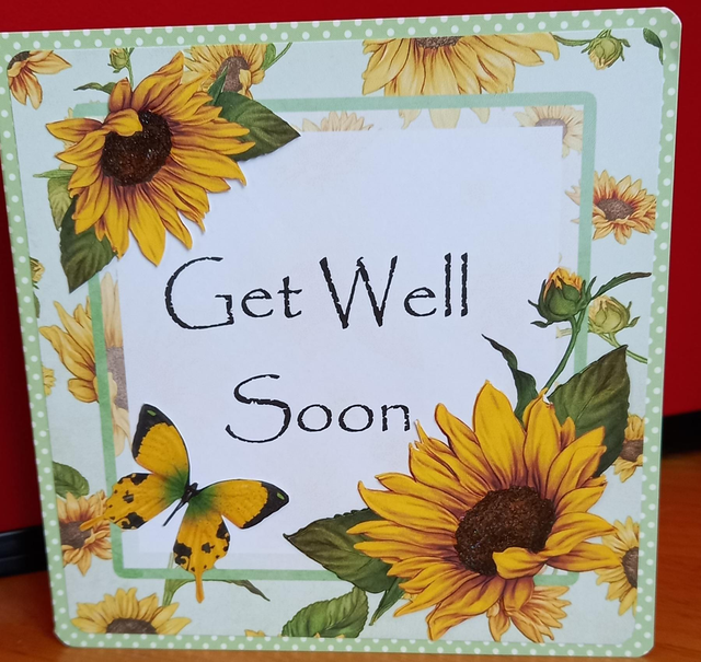 Get well soon sunflower card 