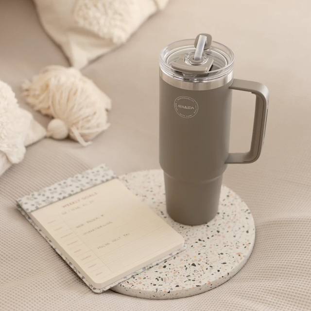 Thermo Cup with Straw Driftwood 885ML