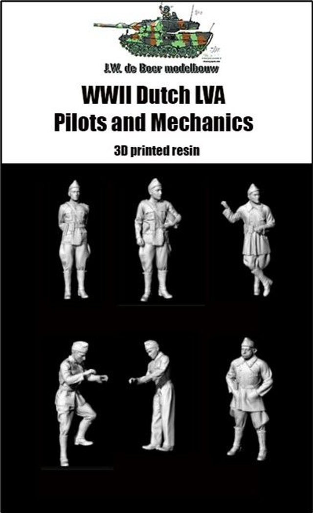 1/72 Dutch LVA Pilots and Mechanics Set incl. stairs