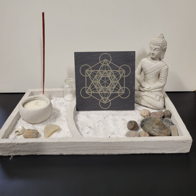 Dessous de verre ardoise "Cube de Métatron"