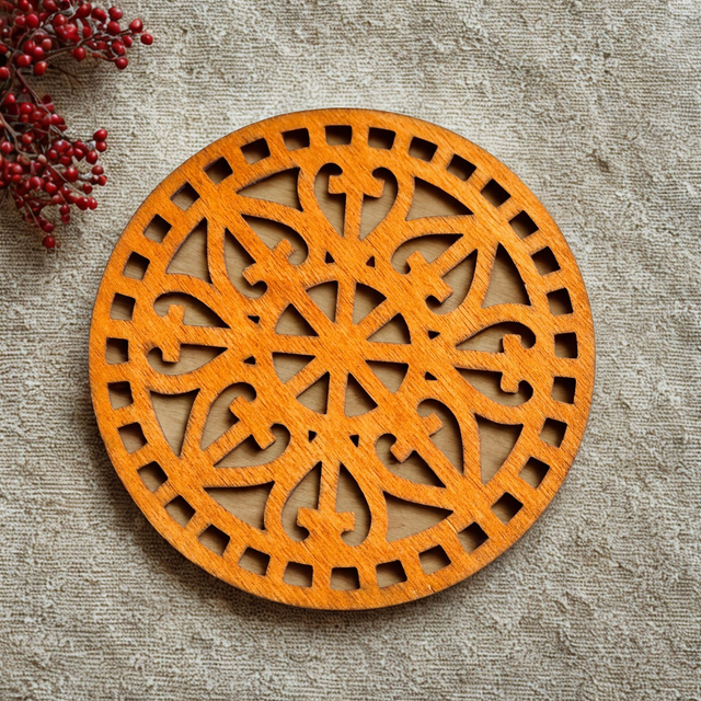 Lot de 6 Dessous de verre ROSACE