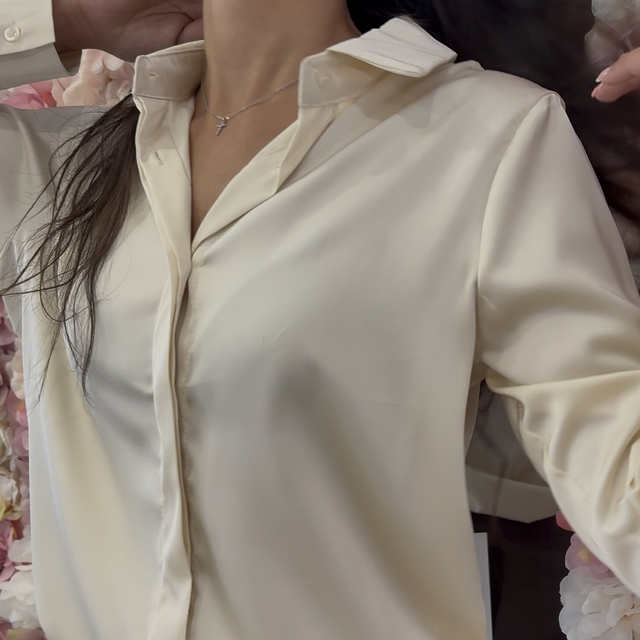 Camicia in Raso Beige