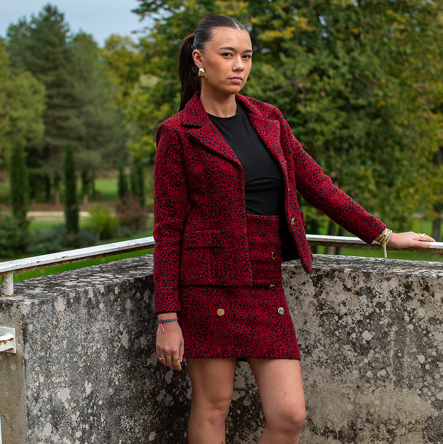Veste et mini jupe en laine 