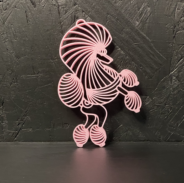 3D - Poodle Continental Sakura Pink