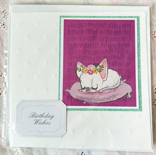 Flower Puppy - Birthday Card