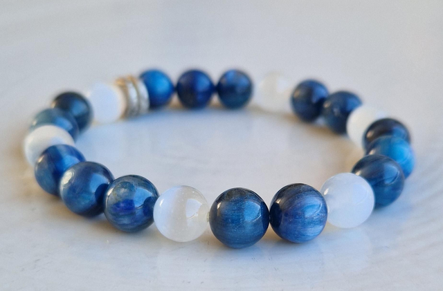 Bracelet KYANITE + SELENITE 8mm