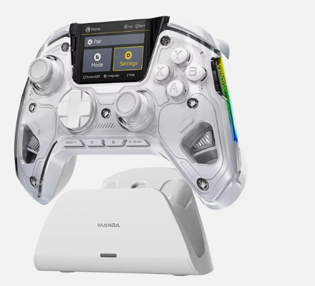 Manette de jeu sans fil avec affichage RGB, compatible avec switch