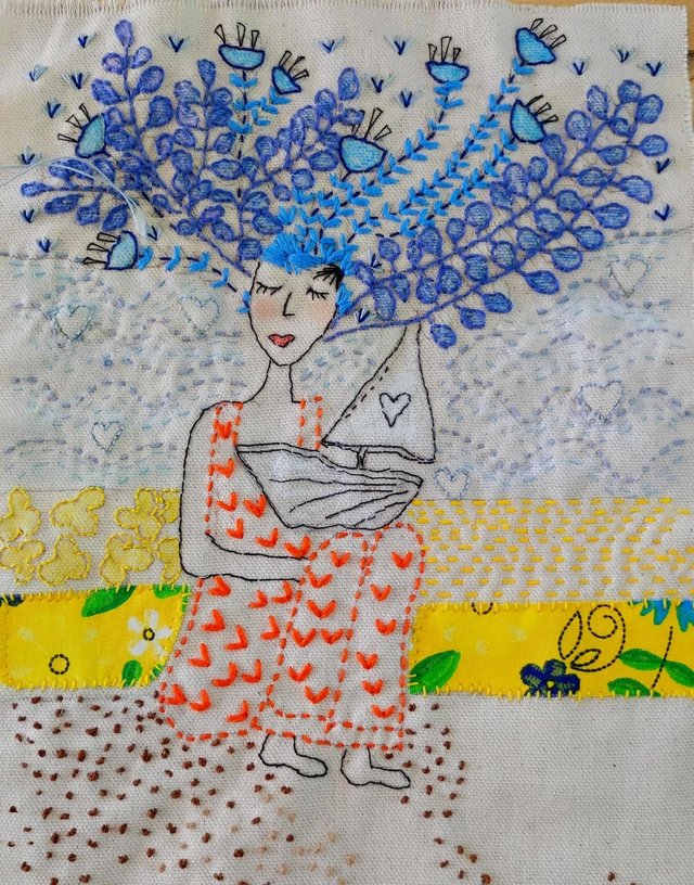 Tableau arts textiles Fait de ta vie un rêve 