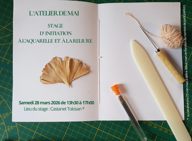 Stage d'initiation à l'aquarelle et à la reliure - Réservation d'une place -