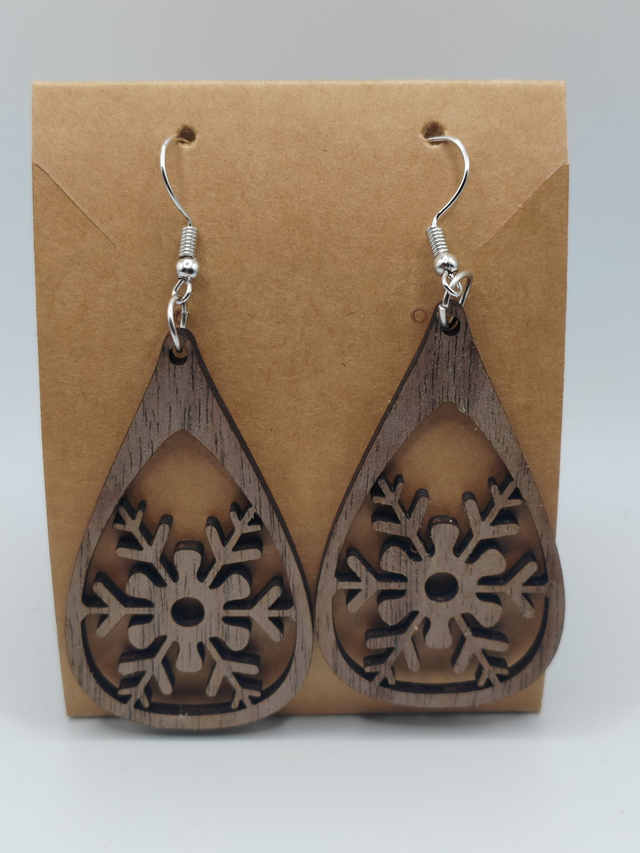 Boucles d'oreille goutte d'eau "Flocon"