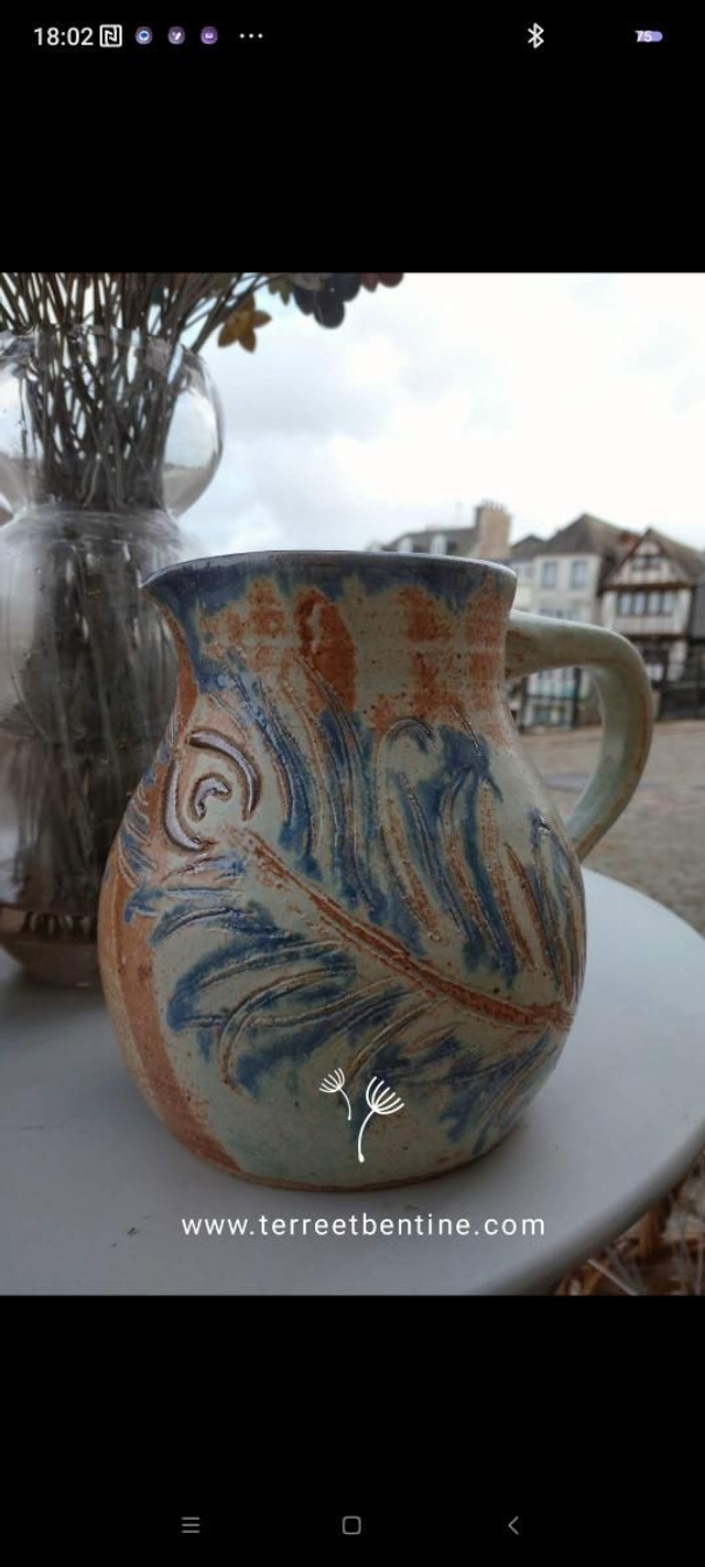 Pichet plume de paon sur commande 