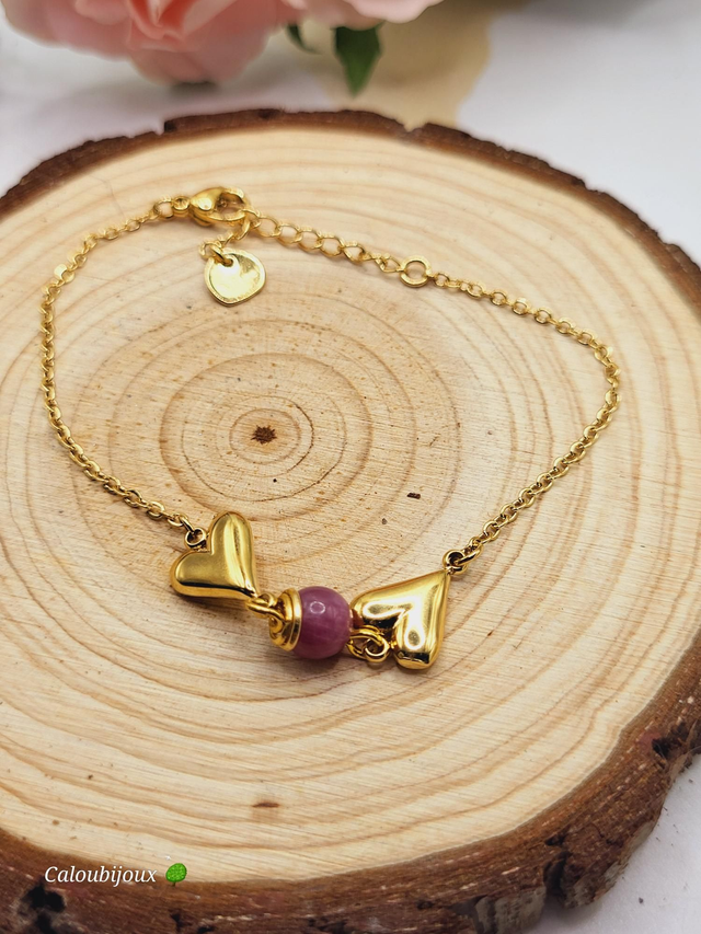 Bracelet Rubis coeur