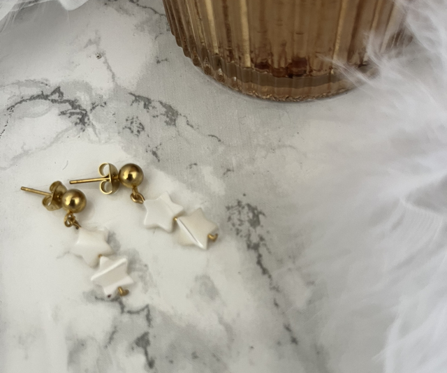 Boucles d’oreilles dorées nacre 2