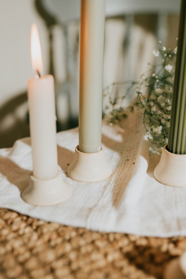 Candlestick Holder | Almond