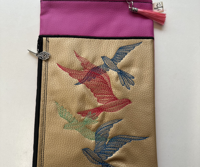 Bag - Large 2 Zips - Birds Flying