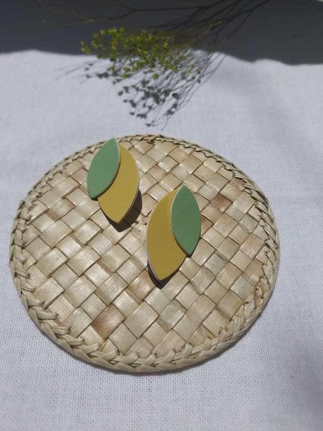 Boucles d'oreilles en matière végétale de pommes 