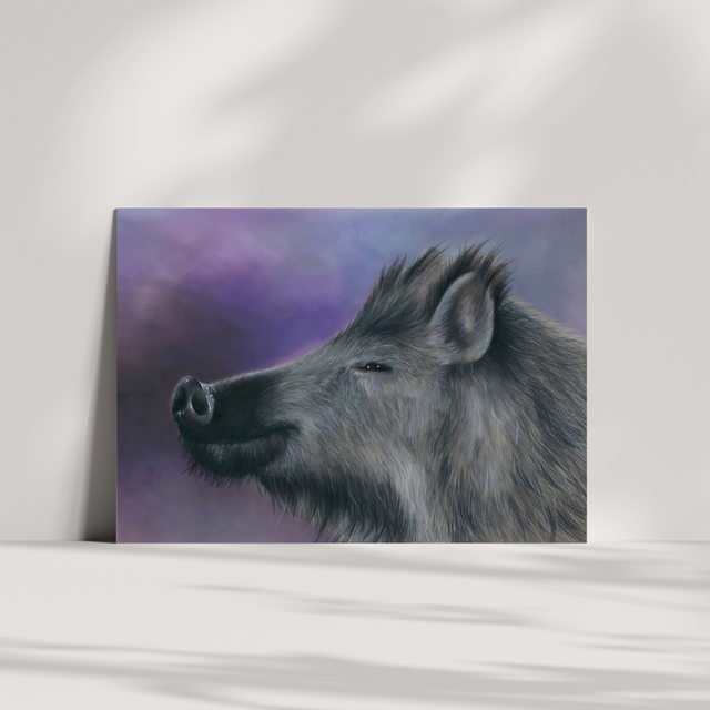 Carte de vœux - Sanglier N°1