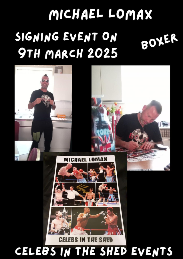 Michael Lomax Limited Edition Signed A3 Black &amp; White Logo Boxing Print At Our Private Signing Event On 9th March 2025 BUY NOW