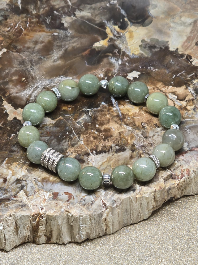 Bracelet Jade vert 1 cm 