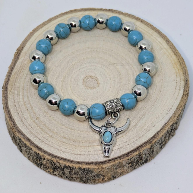 Bracelet &quot;Buffle&quot; turquénite BB-018