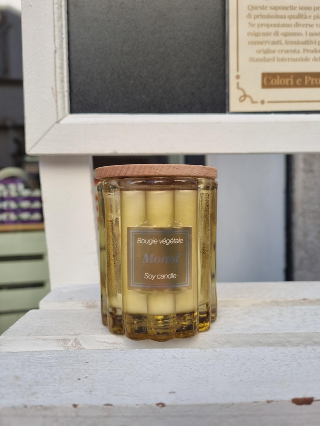 Candela Naturale in Cera di Soia Vegetale -Monoi