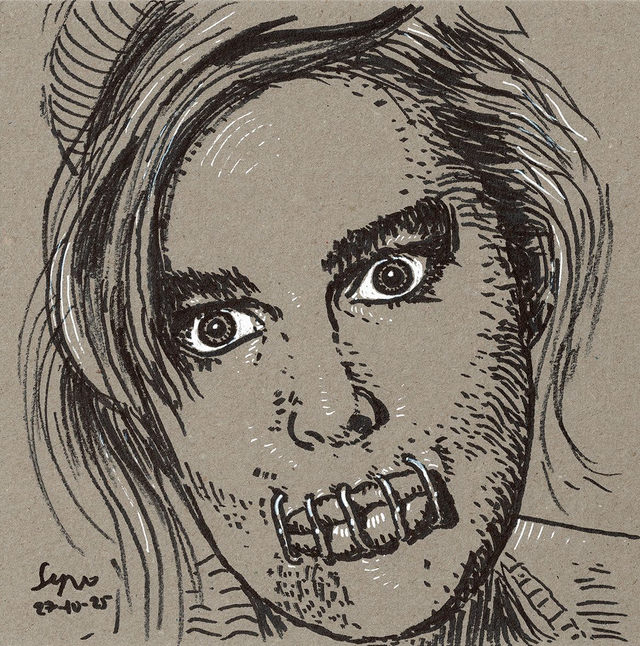 Dibujo: Retrato de Frédéric Feder -PATRICIA ORUJO- (Acción Mutante)