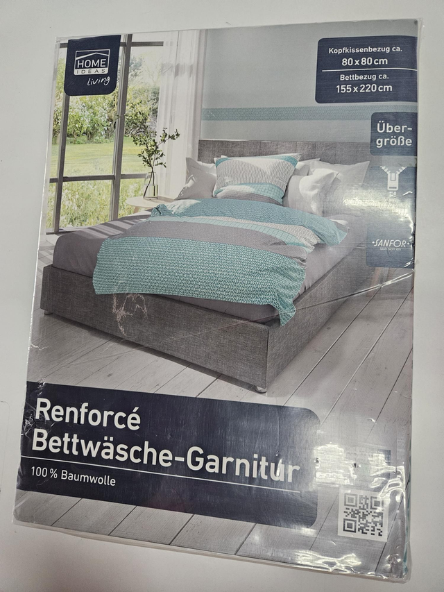 Renforce Bettwäsche-Garnitur 80×80 155×220cm
