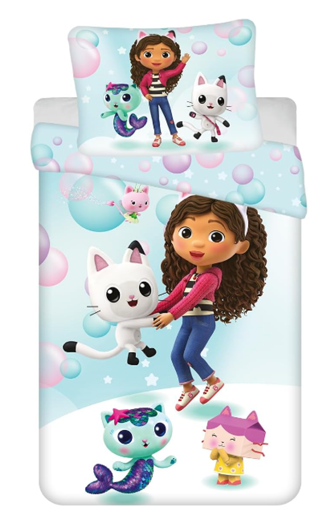 Parure de lit - Gaby et la maison magique - Microfibre 140 x 200 cm - Multicolore avec Fermeture éclair