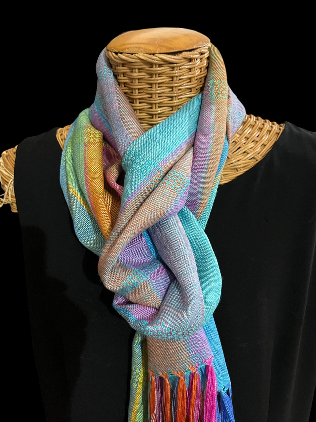 Eszter : handwoven wool/silk scarf