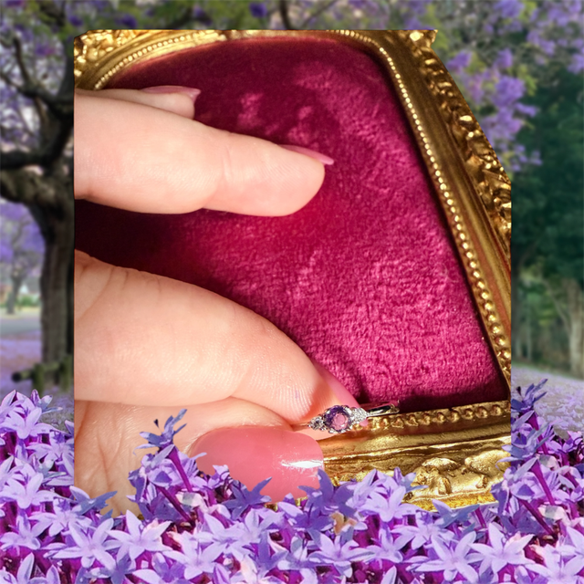 Bague argent 925 , améthyste réglable 