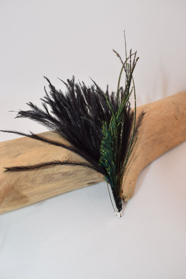 Broche autruche et paon