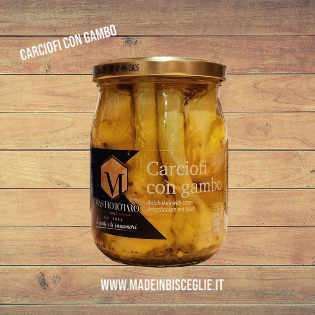 Carciofi con gambo - 520gr - Mastrototaro Food