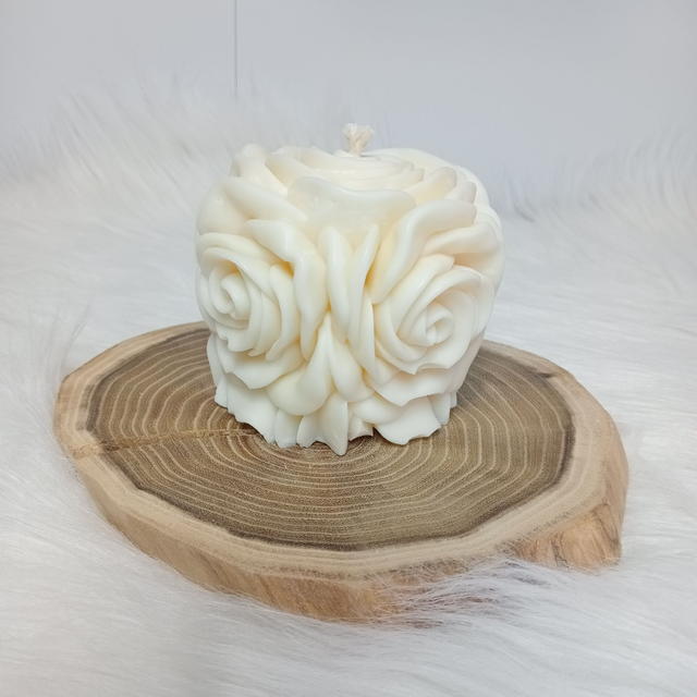 Bougie Décorative Parfumée Naturelle Artisanale &quot;La Vie en Rose&quot; 