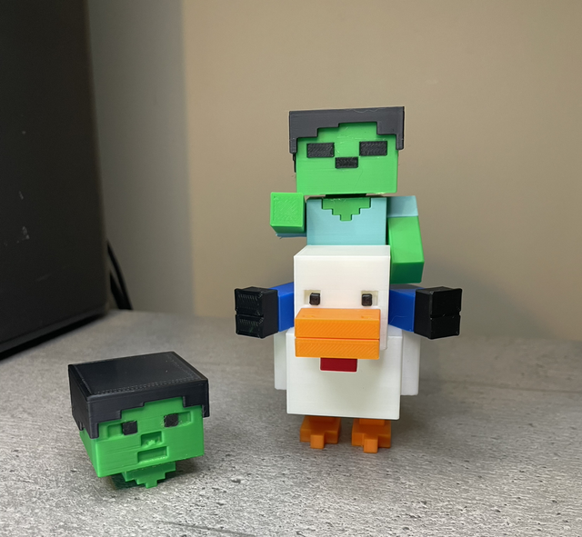 Minecraft’s Chicken Jockey figurine with interchangeable head